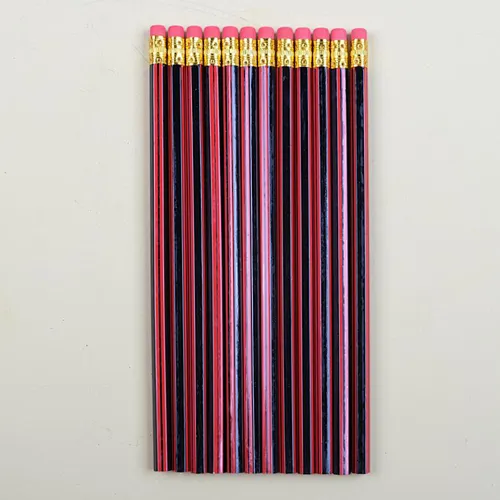 Hexagonal pencils with eraser top