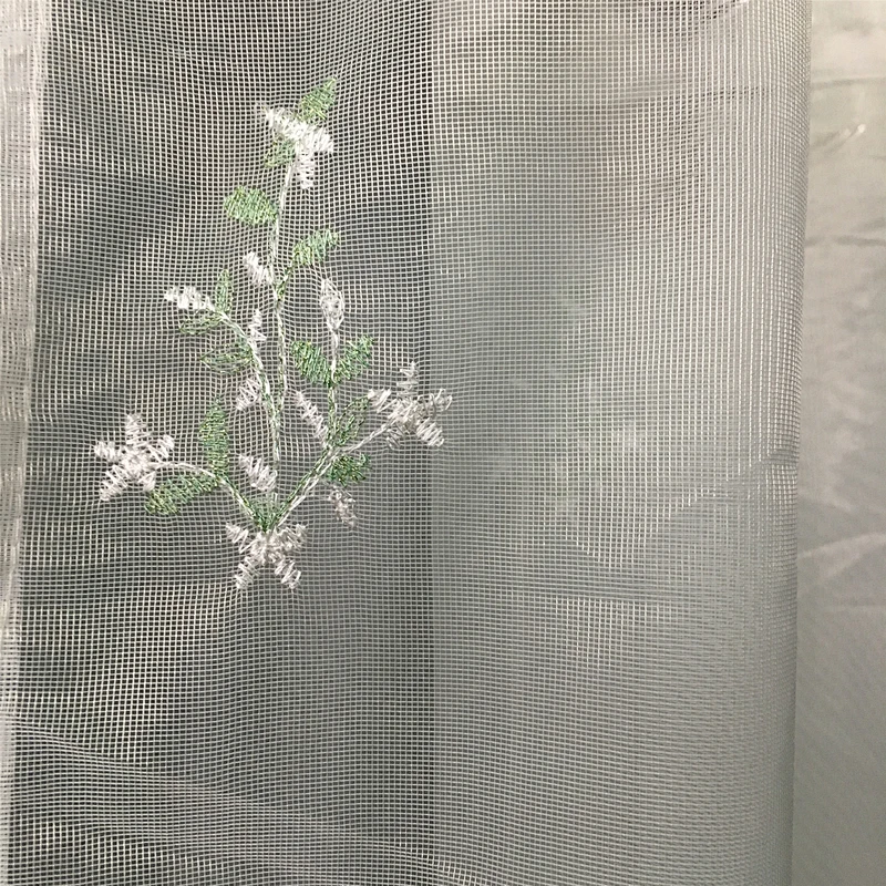New design small floral embroidered sheer curtains  for home