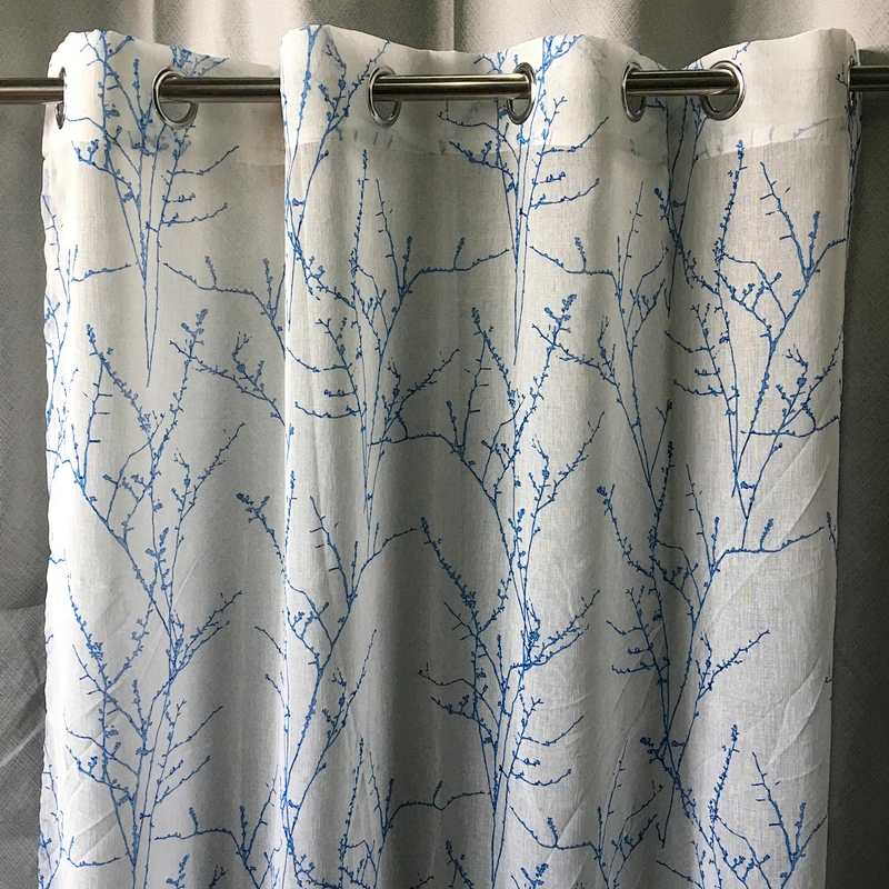 100% polyester fabric good quality sheer window curtain textile home  dolly sheer printed