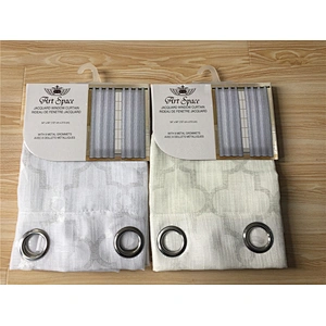 Wholesale cheap ready made burlap curtain sheer curtain for living room