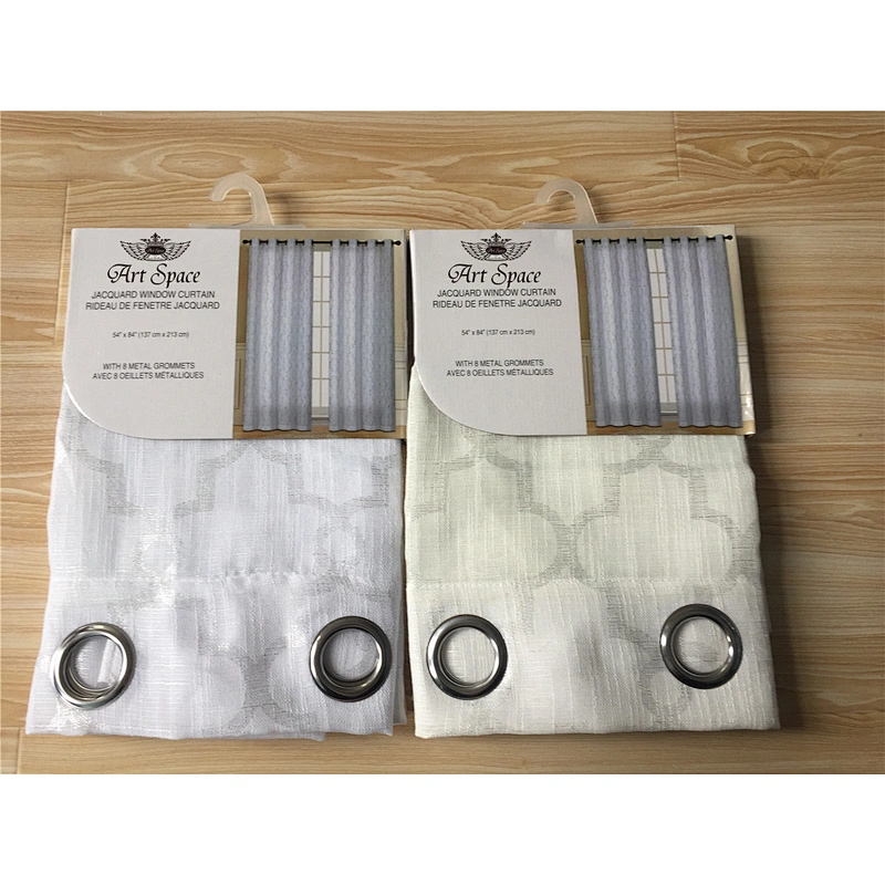 Wholesale cheap ready made burlap curtain sheer curtain for living room