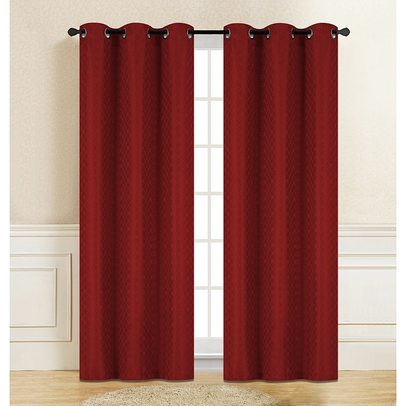 High Quality  Polyester  Grommet  Jacquard Curtain Panel classica pattern