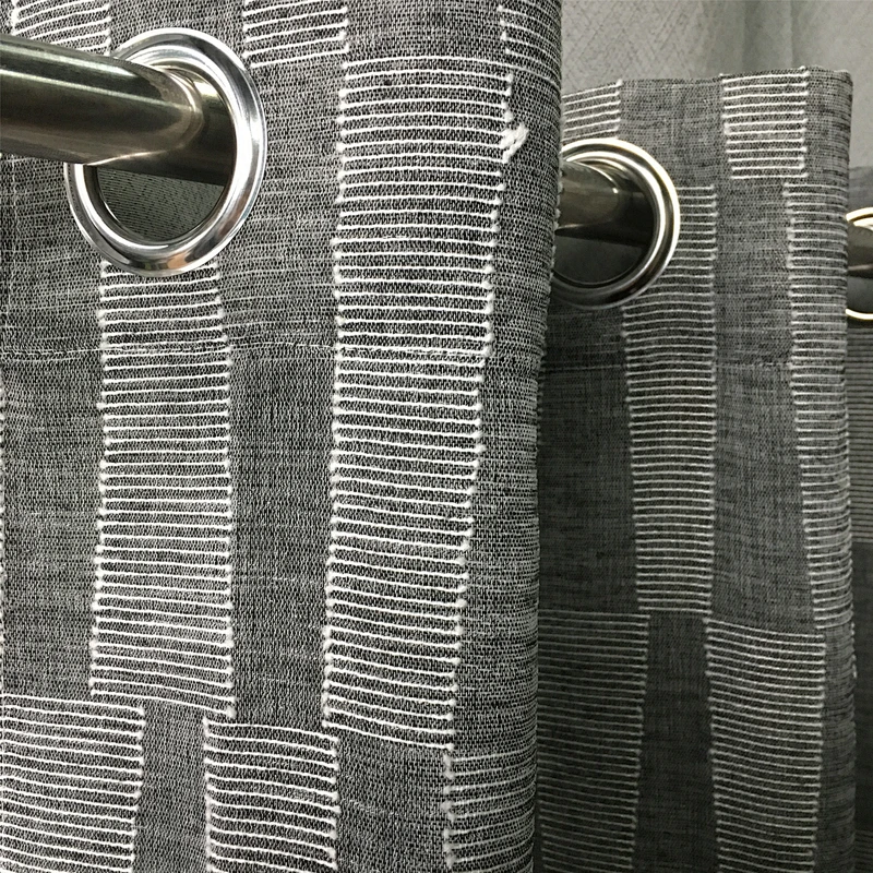 popular geometric design linen looked  sheer window curtain good selling