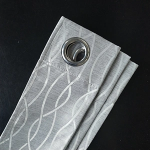 100% polyester blackout curtain geometric thick full shading curtain for sleeping room