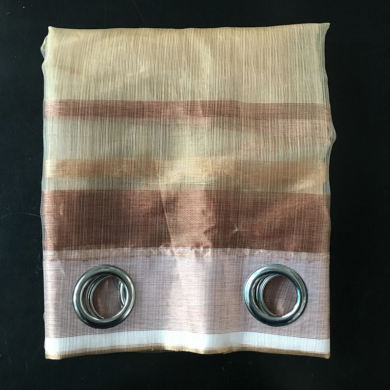 Polyester textile stripe organza fabric for decoration curtain decoration textile home hot sell good price