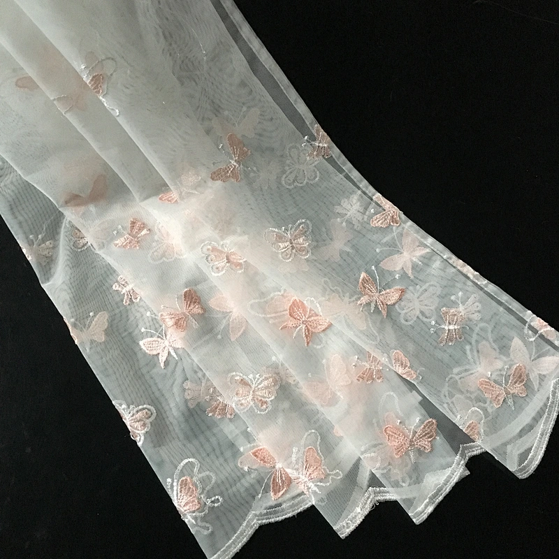 china latest designs  100% polyester semi-transparent window sheer curtain for living room