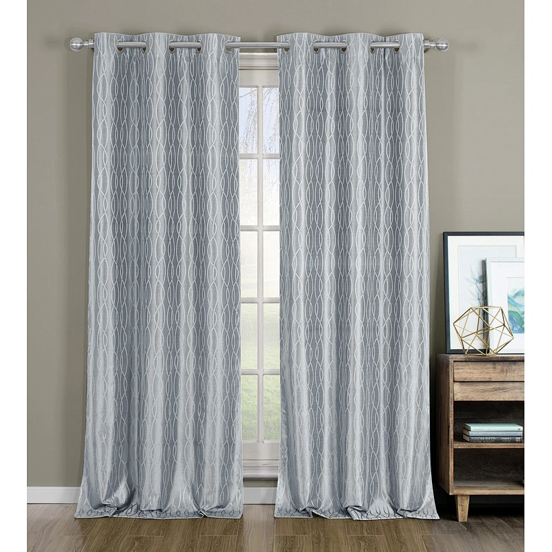 100% polyester blackout curtain geometric thick full shading curtain for sleeping room