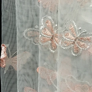 china latest designs  100% polyester semi-transparent window sheer curtain for living room
