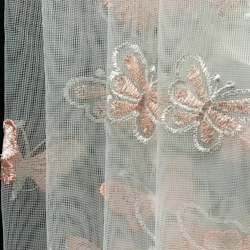 china latest designs  100% polyester semi-transparent window sheer curtain for living room
