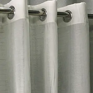 Customized home hotel polyester  white sheer fabric curtains smoke curtains with fancy design