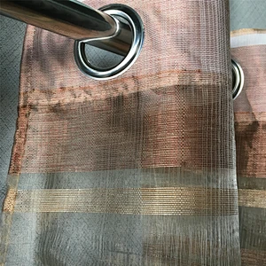 Polyester textile stripe organza fabric for decoration curtain decoration textile home hot sell good price