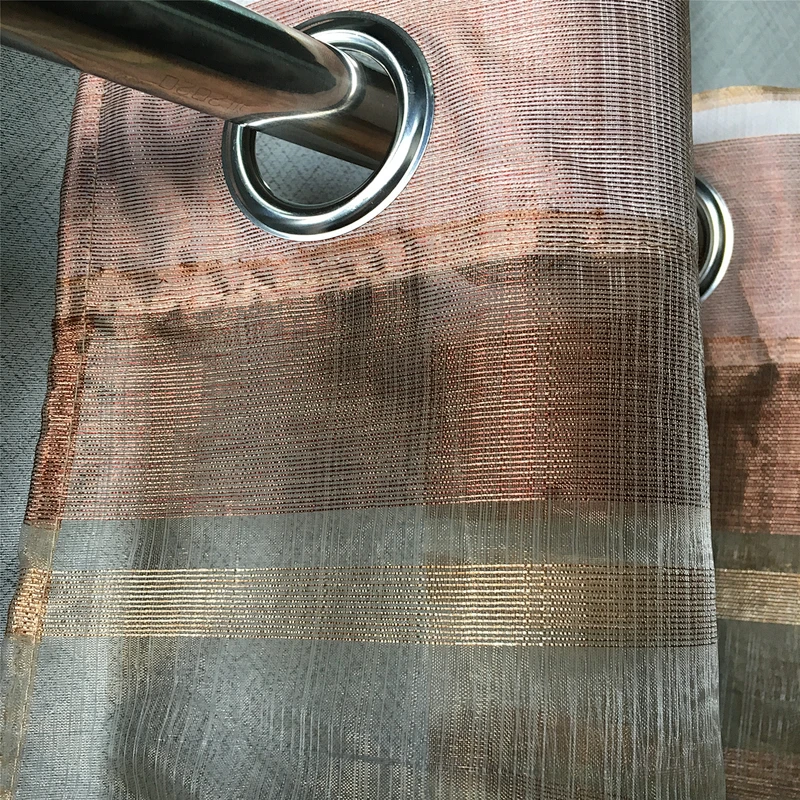 Polyester textile stripe organza fabric for decoration curtain decoration textile home hot sell good price