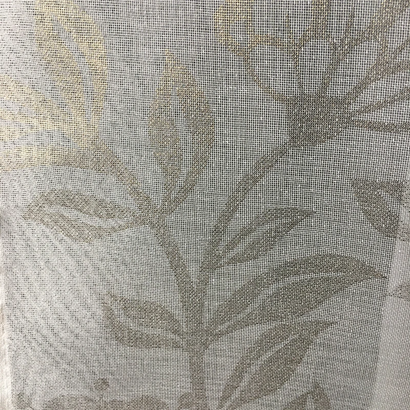 European style  balcony window dolly fabric finished product sheer curtain panel for bedroom foil print