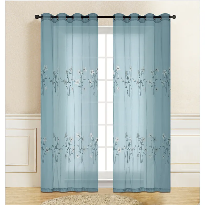Luxury Embroidery Sheer Curtain for Living Room