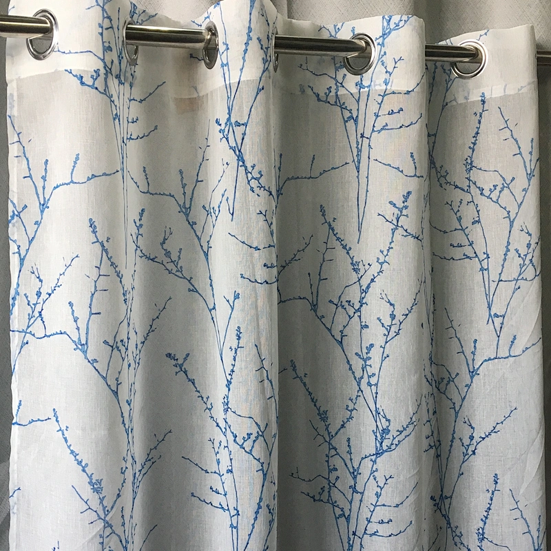 100% polyester fabric good quality sheer window curtain textile home  dolly sheer printed