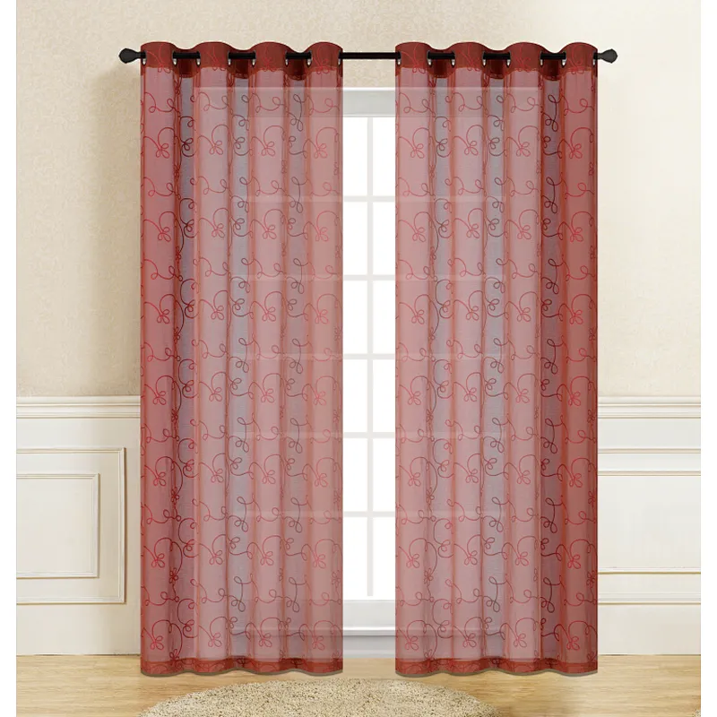 sheer Embroidery Curtains for Living Room macrame classic patten design