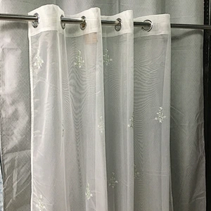 New design small floral embroidered sheer curtains  for home