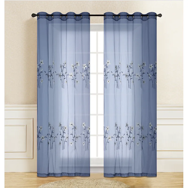 Luxury Embroidery Sheer Curtain for Living Room