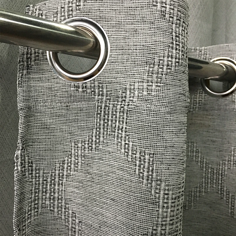 the geometric design linen looked 100%polyester hot selling sheer curtain