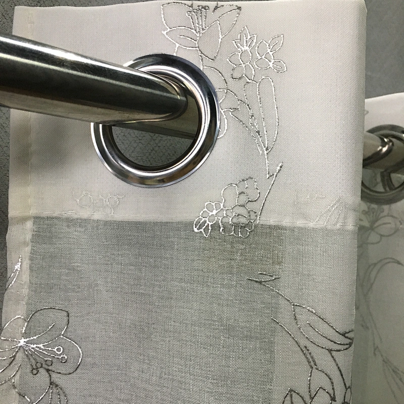 100% polyesrter home textile foil printing pattern sheer window curtains for living room