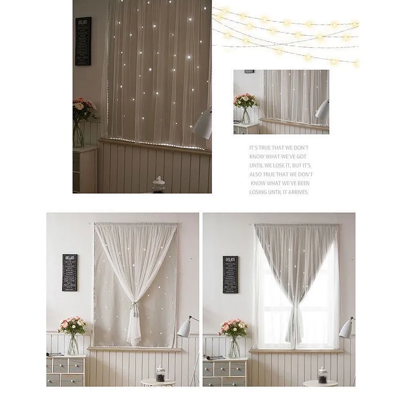 100% Polyester fabric  kids curtains hollow out curtain in stock