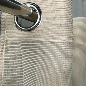 home textile  polyester stripe linen looked window sheer  curtains for living room