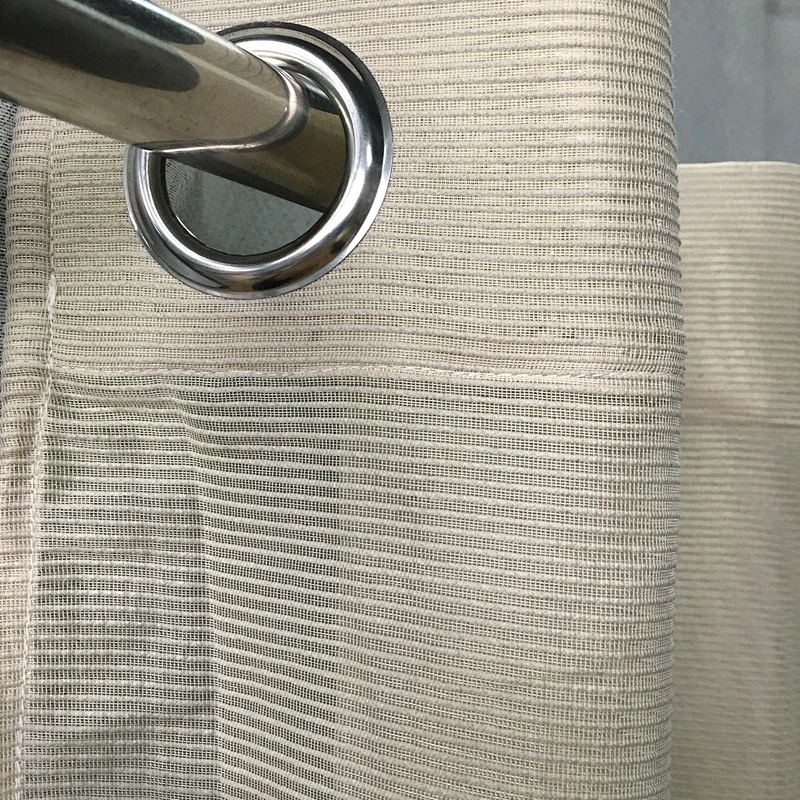 home textile  polyester stripe linen looked window sheer  curtains for living room