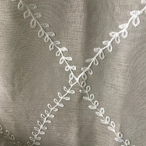 wholesale ready made embroidery macrame curtain  for the living room