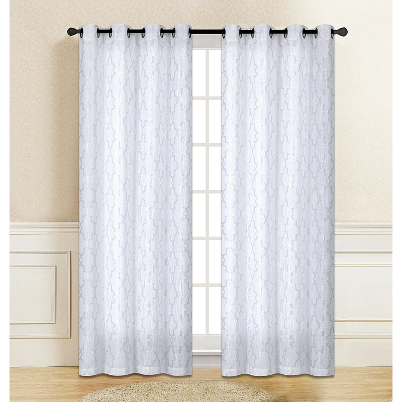 Wholesale cheap ready made burlap curtain sheer curtain for living room