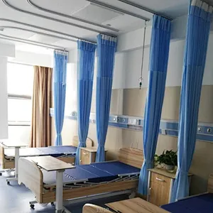 clinic and hospital bed curtains 100% Polyester stripe medical curtains