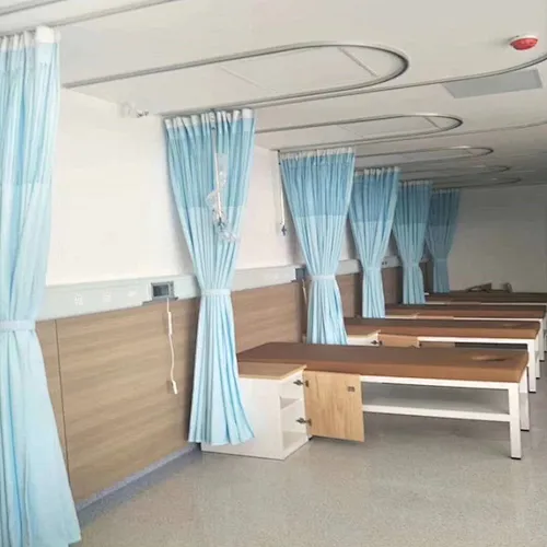 Clinic Hospital Bed Partition Curtain 100% Polyester stripe medical  bed curtains