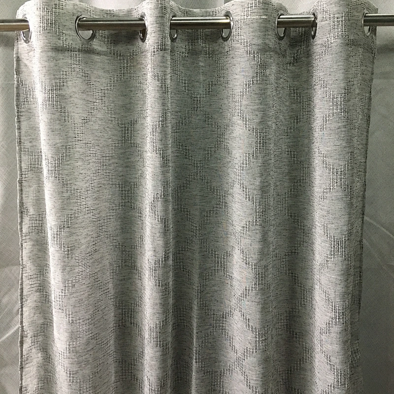 the geometric design linen looked 100%polyester hot selling sheer curtain