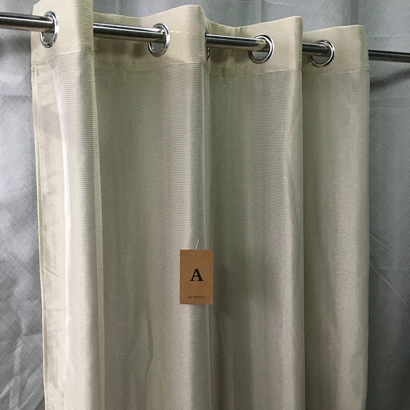 home textile  polyester stripe linen looked window sheer  curtains for living room