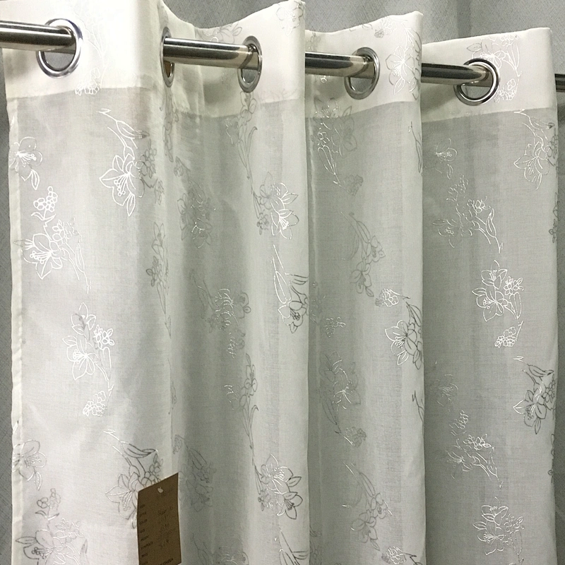100% polyesrter home textile foil printing pattern sheer window curtains for living room