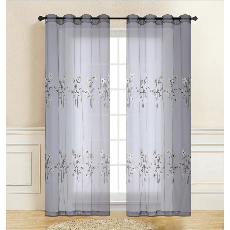 Luxury Embroidery Sheer Curtain for Living Room
