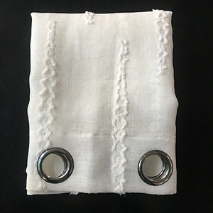 Beautiful Christmas Curtain Grommet Top Linen Tulle Sheer Stitch Curtain For Hotel