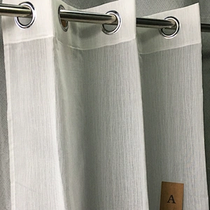 2020 new style stripe  cotton linen look grommets  window sheer window curtain