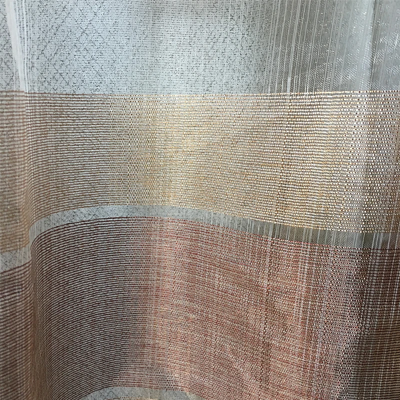 Polyester textile stripe organza fabric for decoration curtain decoration textile home hot sell good price