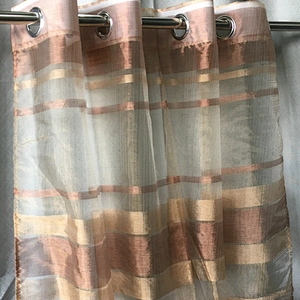 Polyester textile stripe organza fabric for decoration curtain decoration textile home hot sell good price