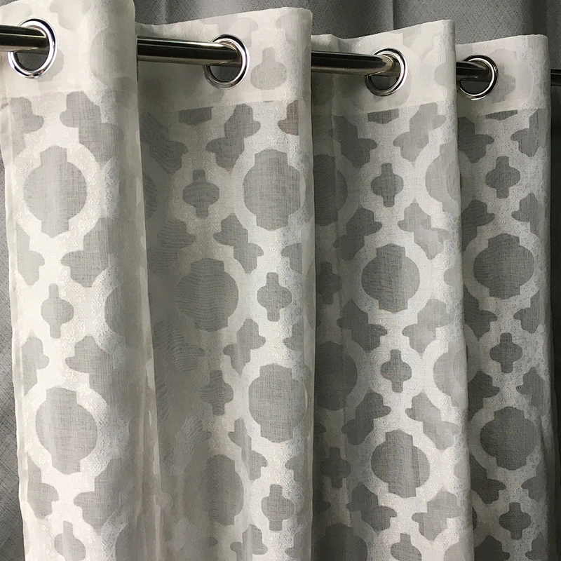 popular geometric design octagon window curtains  sheer curtain good selling