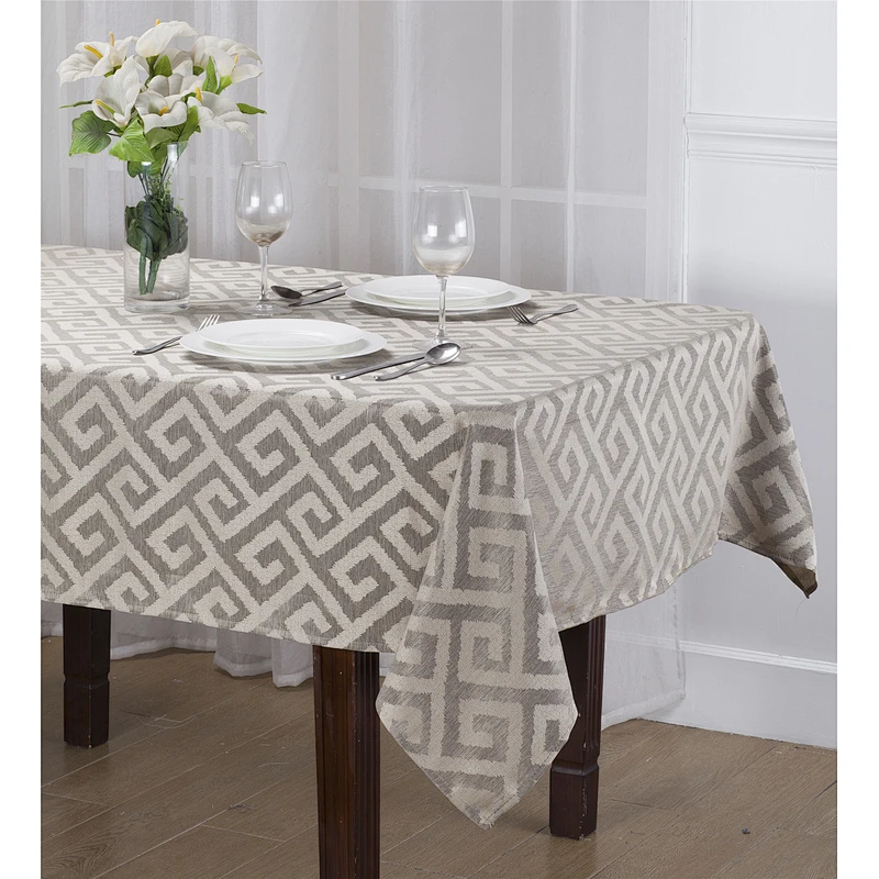 american style protective custom logo classic geometric rectangular dining table cloth
