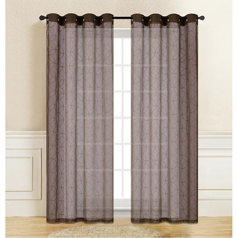 sheer Embroidery Curtains for Living Room macrame classic patten design