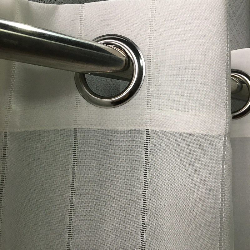 elegant style stripe linen looked polyester grommets window sheer  curtains