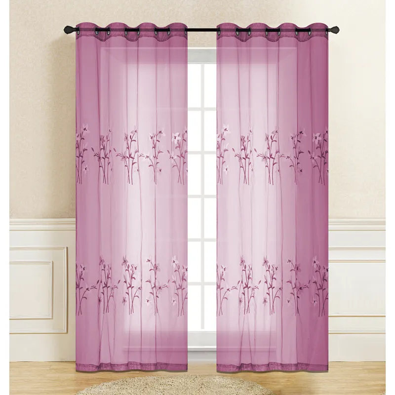 Luxury Embroidery Sheer Curtain for Living Room