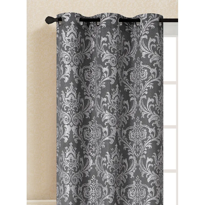 2020 polyester crinkle jacquard curtain fabric classic geometric design with low price