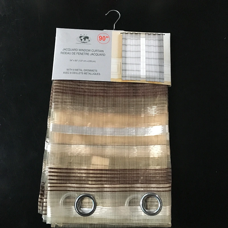 New Design Hot Foil Gold Stamping Curtain  Printing Sheer Fabric Curtain Made In China