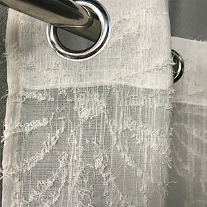 well designed fashion white chiffon curtains sheer flower patten curtains from china