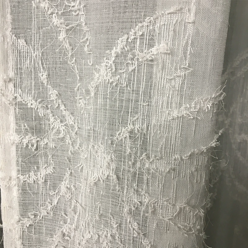 well designed fashion white chiffon curtains sheer flower patten curtains from china