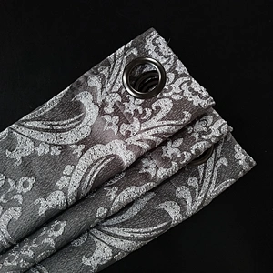 2020 polyester crinkle jacquard curtain fabric classic geometric design with low price