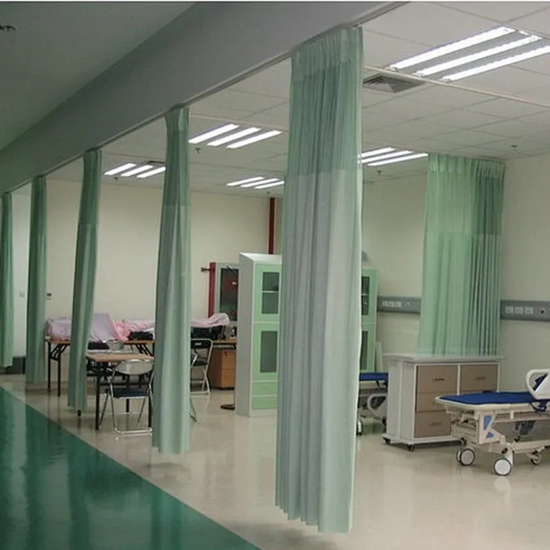 Flame Retardant Hospital Curtains Fabric With Mesh In Emergency Room